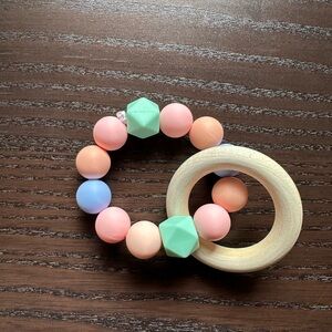 Handmade Pastel Beaded Teething Ring